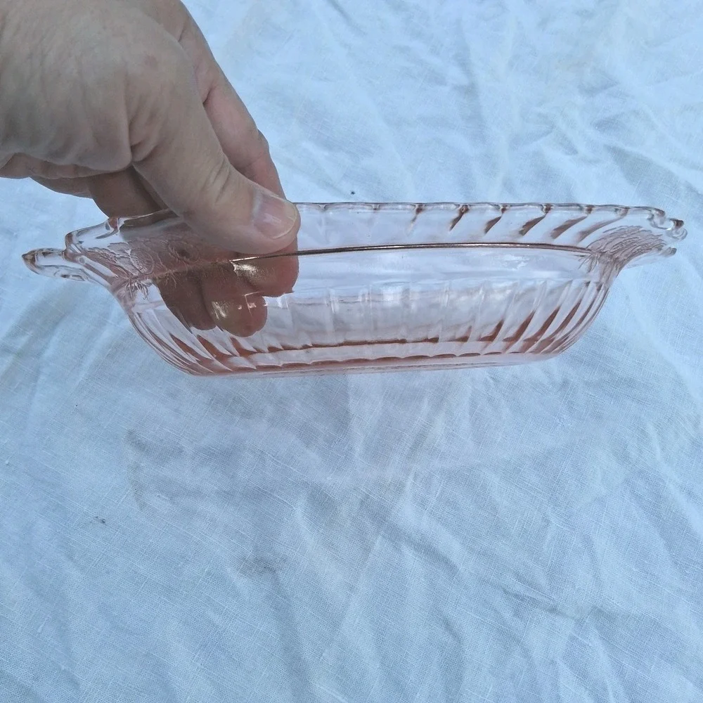 Vintage Anchor Hocking Mayfair Open‎ Rose Pink Depression Glass Bowl 11